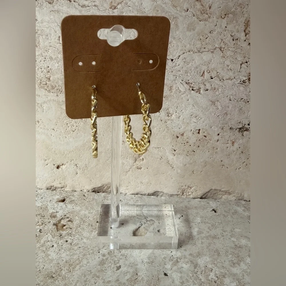 Gold Chain Hoop Earrings | Modern Minimal Statement Jewelry